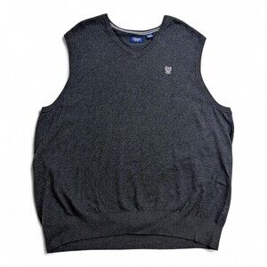 Chaps Men's V-Neck Sweater Vest 3XLT Big & Tall Charcoal
